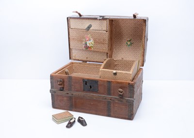 Lot 1019 - A 19th century doll’s trunk