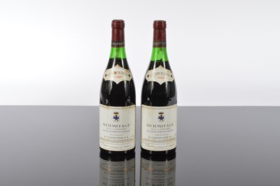 Lot 13 - Two bottles of AOC Hermitage 'Monier de la Sizeranne' 1982