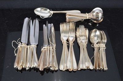 Lot 107 - A modern canteen of silver plated cutlery