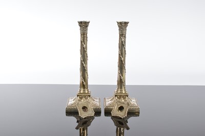 Lot 112 - A good pair of Victorian silver filled candlesticks