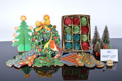 Lot 145 - A collection of vintage paper Christmas decorations and other Christmas decorations