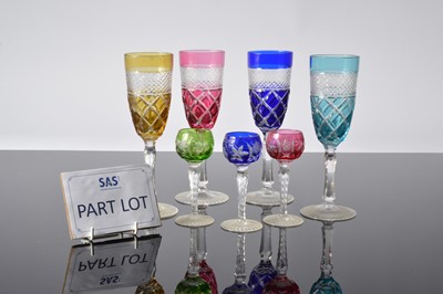 Lot 166 - A collection of pretty Bohemian flashed drinking glasses