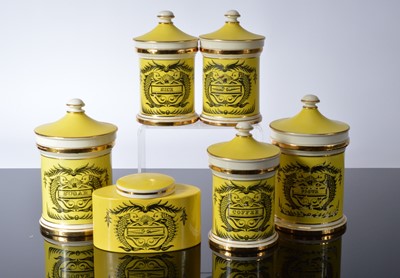 Lot 190 - Six Portmeirion Ware pottery kitchen storage jars designed by Susan Williams-Ellias