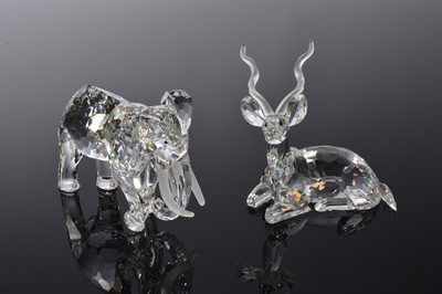 Lot 194 - Two 1990s Swarovski Crystal animal sculptures