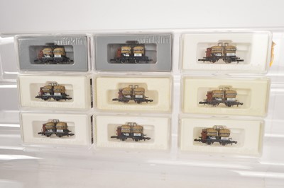 Lot 5 - Marklin Mini Club Z Gauge German Wine Barrel Freight Wagons (9)