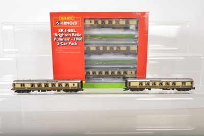 Lot 82 - Arnold N Gauge Brighton Belle Pullman Two Car Set 1960 and Three Car Pack