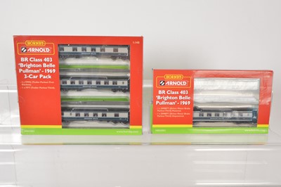 Lot 83 - Arnold N Gauge Brighton Belle Pullman Two Car Set 1969 and Three Car Pack