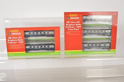 Lot 84 - Arnold N Gauge Brighton Belle Pullman Two Car Set 1969 and Three Car Pack