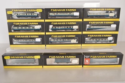 Lot 110 - Graham Farish by Bachmann N Gauge BR Blue Grey Coaches (12)