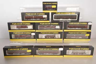 Lot 119 - Graham Farish by Bachmann and Graham Farish N Gauge BR Maroon Coaches (12)