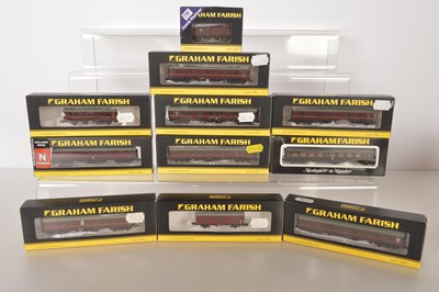 Lot 120 - Graham Farish by Bachmann and Graham Farish N Gauge BR Maroon Coaches (11)