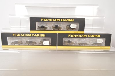 Lot 124 - Graham Farish N Gauge Esso Weathered Triple Tank Wagon Packs (3)