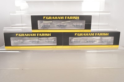 Lot 128 - Graham Farish N Gauge Triple Weathered China Clay Wagon Packs (3)