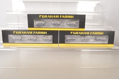 Lot 129 - Graham Farish N Gauge Triple Weathered China Clay Wagon Packs (3)