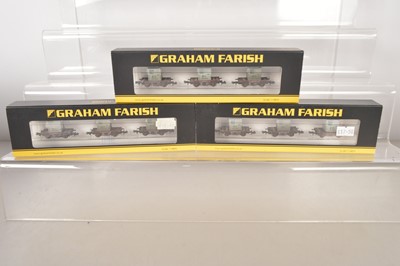 Lot 136 - Graham Farish N Gauge Triple Weathered Conflats with AF Containers Packs (3)