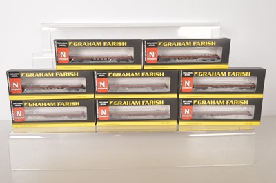 Lot 148 - Graham Farish by Bachmann N Gauge Society Carflat Wagons (8)