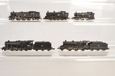 Lot 182 - Unboxed N Gauge Graham Farish Steam Locomotives (5)