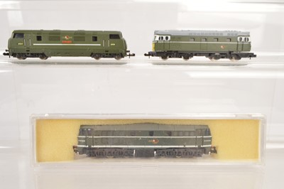 Lot 184 - Lima and Minitrix N Gauge BR Diesel Locomotives (3)