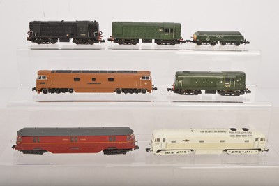 Lot 186 - N Gauge Unboxed Kitbuilt/Modified Diesel Locomotives (7)