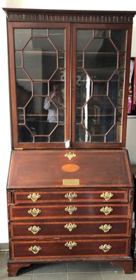 Lot 391 - An Edwardian mahogany bureau bookcase