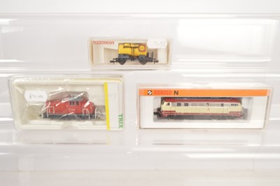 Lot 195 - Continental N Gauge Diesel Locomotives and Tank Wagon (3)