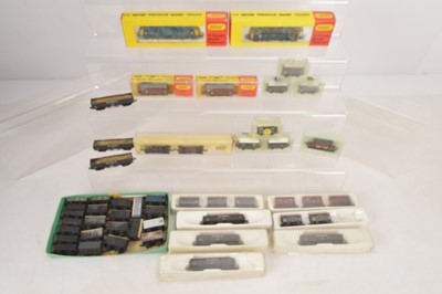 Lot 223 - N Gauge BR Diesel Locomotives and Goods Wagons (45+)