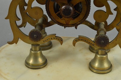 Lot 93 - A 19th century brass skeleton clock
