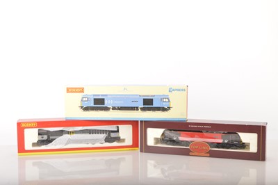 Lot 272 - Hornby 00 Gauge Boxed  Class 60 Diesel 'Teenage Spirit' and Class 58 Diesel and Class 90 Electric Locomotive (3)