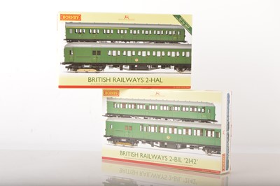 Lot 280 - Hornby 00 Gauge Boxed BR SR green EMU 2-Bil and 2-Hal packs (2)