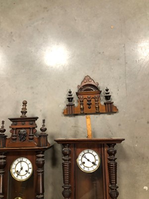 Lot 97 - Two early 20th century Vienna wooden cased wall clocks