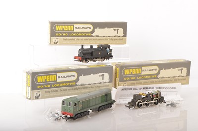 Lot 306 - Wrenn 00 Gauge Boxed uncommon unpowered Class 20 Diesel Locomotive and 0-6-0 Tank Engine chassis and one complete engine (3)