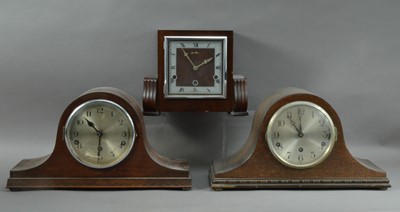 Lot 100 - Two early to mid 20th century chiming Napoleonic mantel clocks