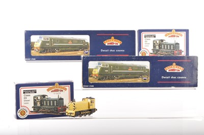 Lot 369 - Bachmann 00 Gauge boxed BR Warship Class 42 Diesel Locomotives and Class 03 Shunters (4)