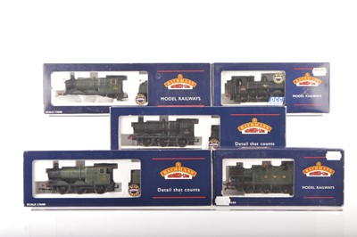 Lot 376 - Bachmann 00 Gauge boxed BR and GWR black and green Tender and Tank Locomotives (5)