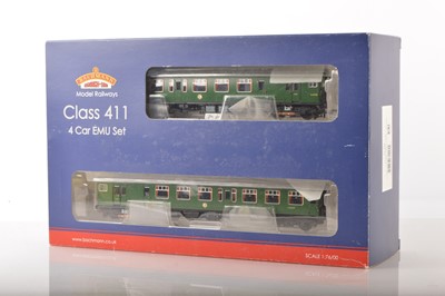 Lot 383 - Bachmann 00 Gauge boxed 31-425 BR SR green Class 4-CEP EMU 7105 Electric Multiple Unit 4 car pack