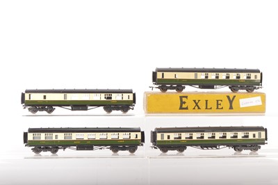 Lot 408 - Exley 00 Gauge boxed LNER  green and cream Tourist Stock (4)