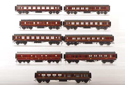 Lot 412 - Exley 00 Gauge unboxed LMS maroon Main Line Corridor Coaches (9)