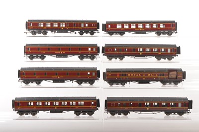 Lot 414 - Exley 00 Gauge unboxed LMS maroon Main Line Corridor Coaches (9)