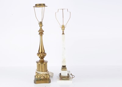 Lot 209 - Marble and Gilt Metal Table Lamps