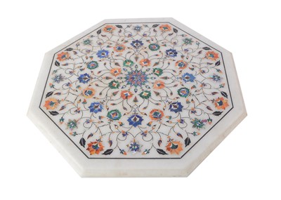 Lot 210 - Pietra Dura White Alabaster Table Top