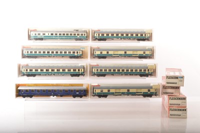 Lot 483 - Fleischmann HO Gauge Boxed  DB Mainline Coaches (12)