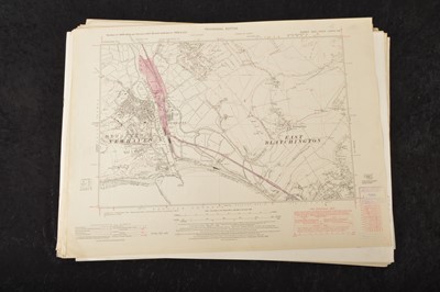 Lot 493 - Large collection of mostly British Rail stamped Southern Region (a few Southern Railway)Victoria Office 1930'40's Sussex large scale (6ins-One Mile) Ordnance Survey maps with National Grid (35+)