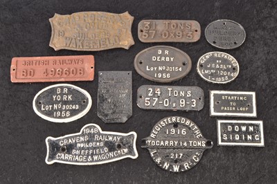 Lot 506 - Various Cast Metal Wagon and Other Railway Plates (13)