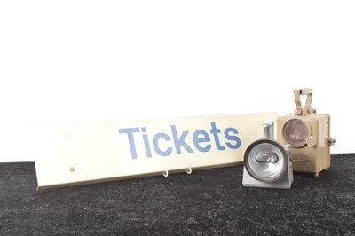 Lot 509 - Network Southeast Tickets Sign and Two Railway Signal Lamps (3)