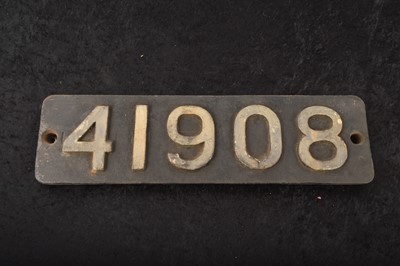 Lot 537 - BR Smoke Box Number Plate 41908 Stanier Tank Locomotive