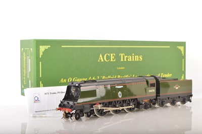 Lot 546 - Ace Modern issue 0 Gauge E/9 4-6-2 Loco & Tender streamlined BR lined green Battle of Britain class 'Manston'