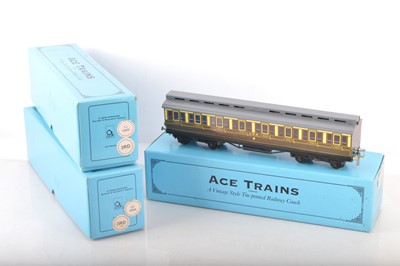 Lot 592 - Ace 0 Gauge modern issue C/1 group of GWR Passenger coaches with clerestory roofs (3)