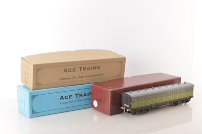 Lot 614 - Ace 0 Gauge modern issue group of PO (Paris-Orleans) Green Passenger coaches (3)