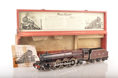 Lot 631 - A restored Hornby 0 Gauge electric 'Princess Elizabeth' 4-6-2 Locomotive and Tender