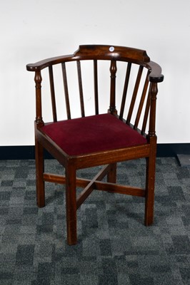 Lot 402 - An Edwardian and later mahogany corner chair